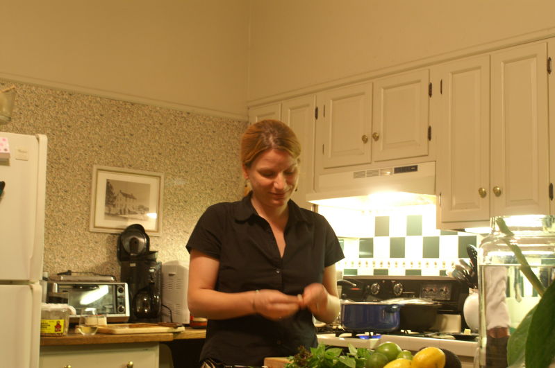 heather in her kitchen