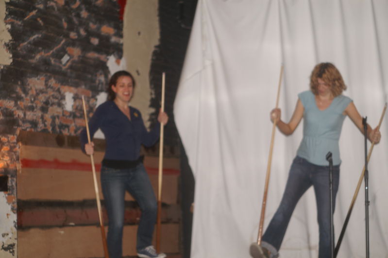 though rob and i invented the drunken pool cue puppet dance